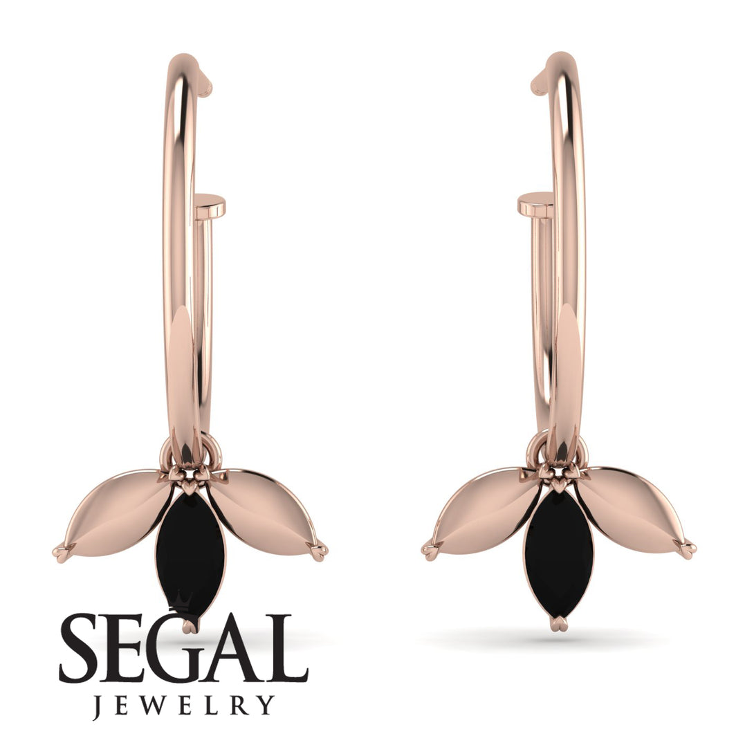 Leaves Black Diamond Earrings - Anika No. 8